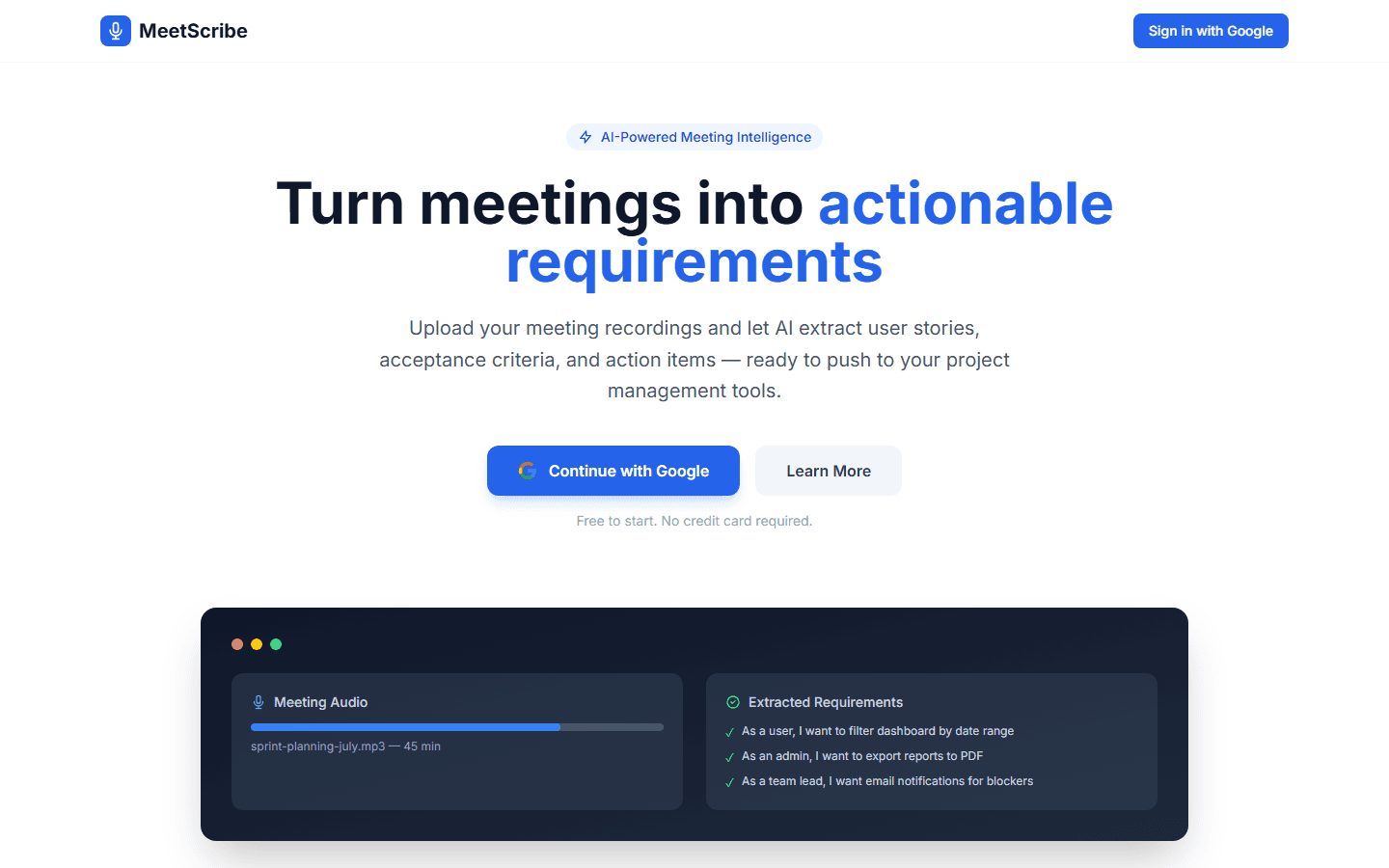 MeetScribe screenshot